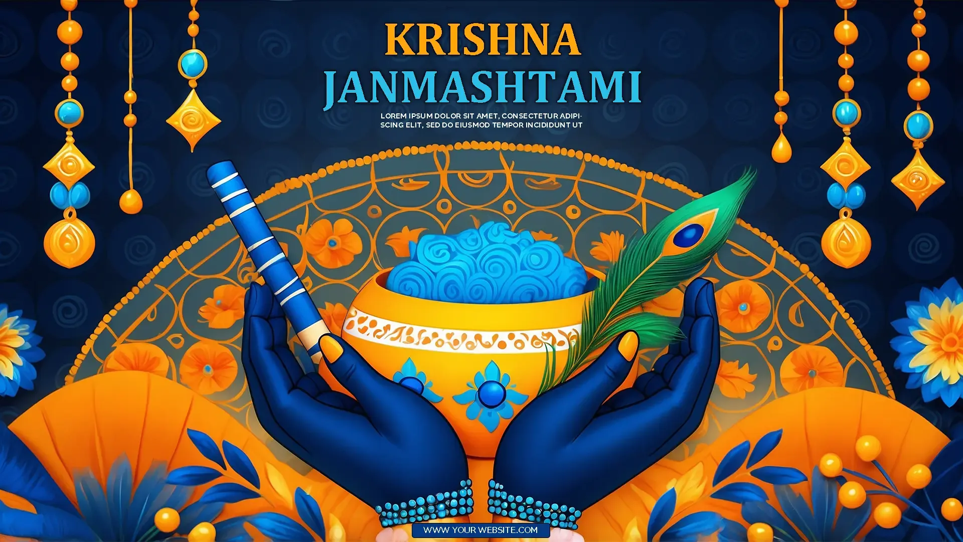 Captivating Krishna Janmashtami PSD Design image